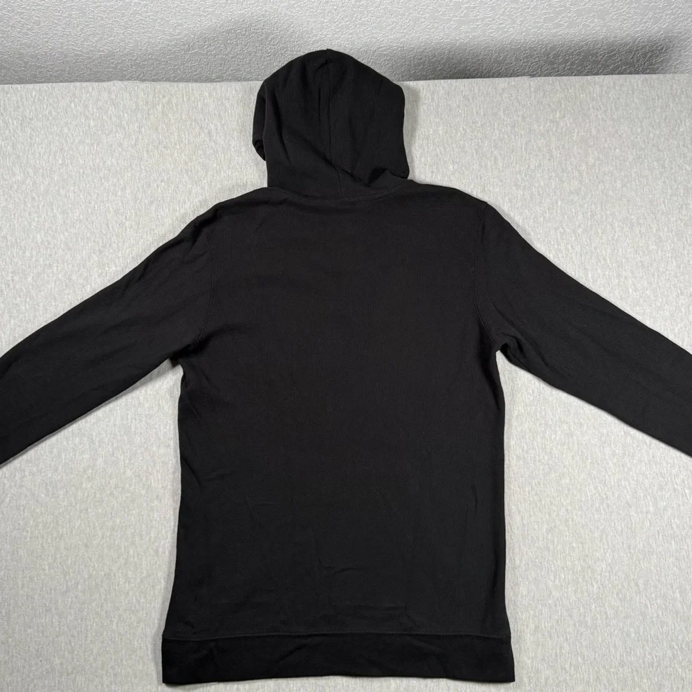 RVCA Waffle Knit Hoodie | Size M | Black Pullover Henley - Picture 6 of 7